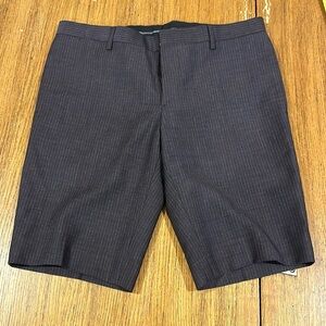 BURBERRY Men’s Tuxedo Plum Stripe Wool Shorts